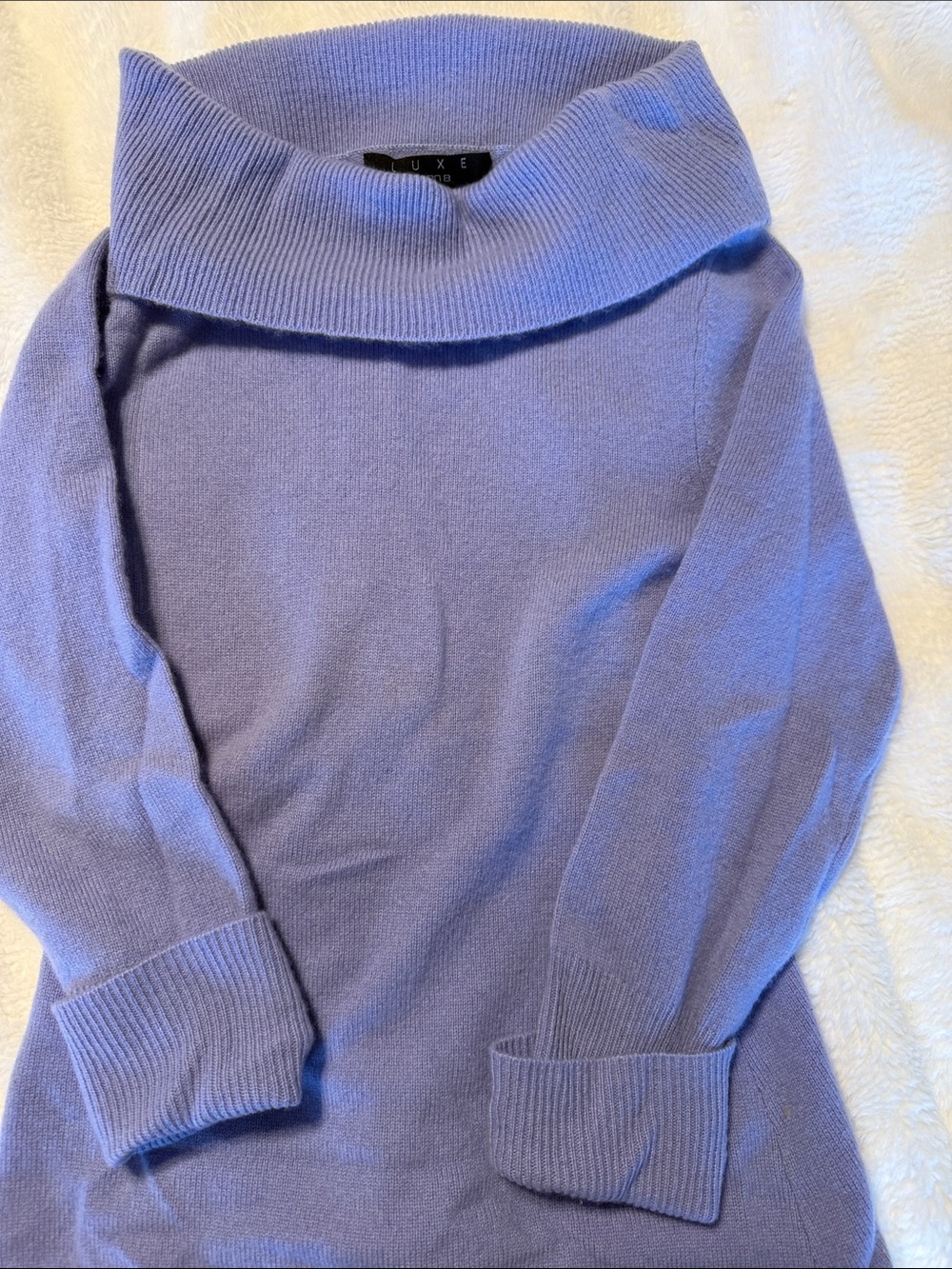 Arden B  LUXE 100% Cashmere Lavender Off-the-Shoulder Knit Sweater Y2K style